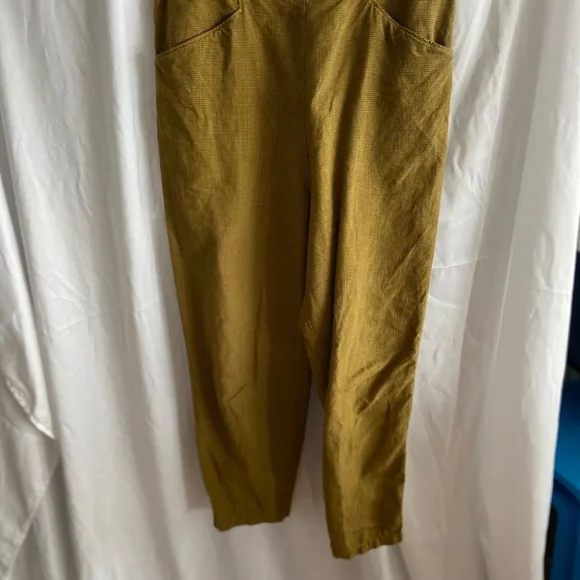 Alix Cotton Check Trousers | Golden Olive, Medium - Picture 5 of 10